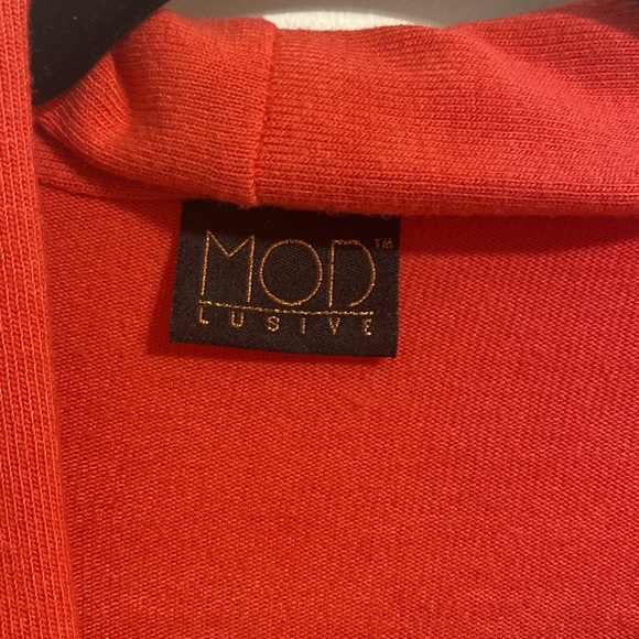 MOD LUSIVE cardigan pink open front pockets size medium - Picture 2 of 6